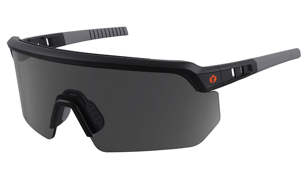 55006-ERGODYNE MATTE BLACK SMOKE LENS SAFETY GLASSES