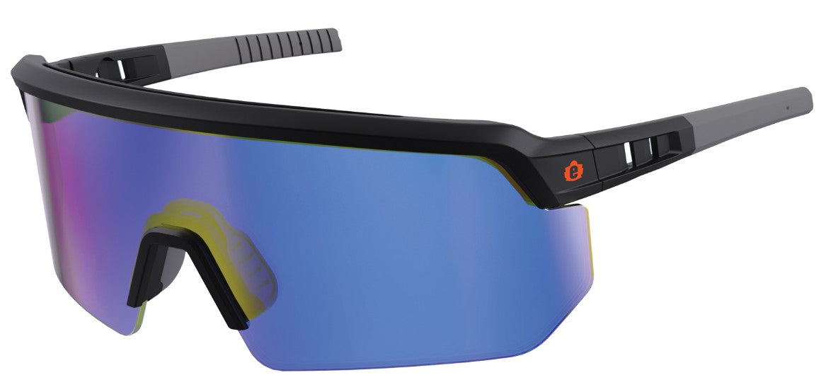 55007-ERGODYNE BLACK MATTE BLUE LENS SAFETY GLASSES