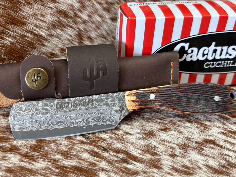 CA48-24 SAWMILL BONE DAMASCUS CACTUS ALLEY BULLCUTTER