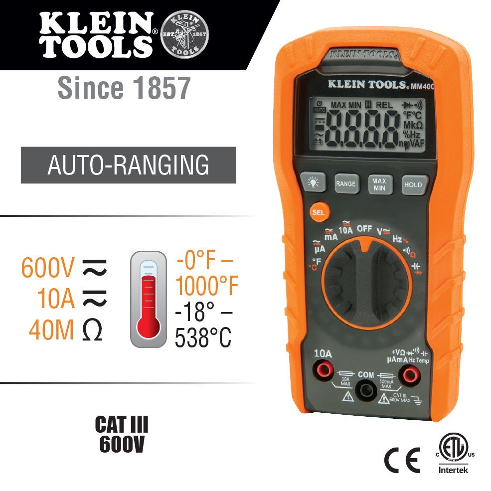 MM400-600V AUTO RANGING DIGITAL MULTIMETER