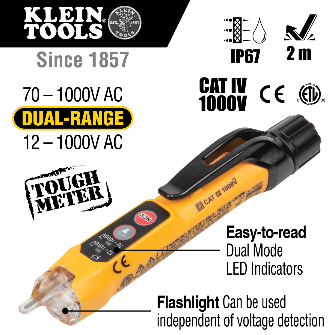 NCVT3P-NON-CONTACT VOLTAGE TESTER & FLASHLIGHT