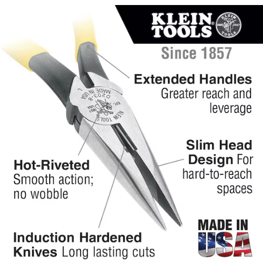 D203-7-7" LONG NOSE PLIERS