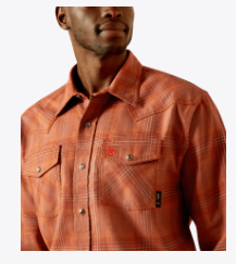 10062745 MNS FR Wayne Retro Fit Snap Work Shirt