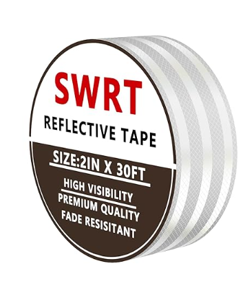 SWRT Reflective Tape Outdoor Waterproof, 2" x 30 FT WHITE Reflective