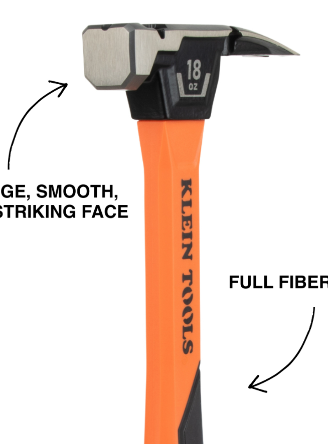 H80918 Smooth Face Fiberglass Hammer, 18-Ounce