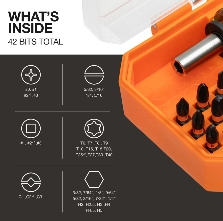 33803 ProFlex Impact Screwdriver Bit Set, 44-Piece