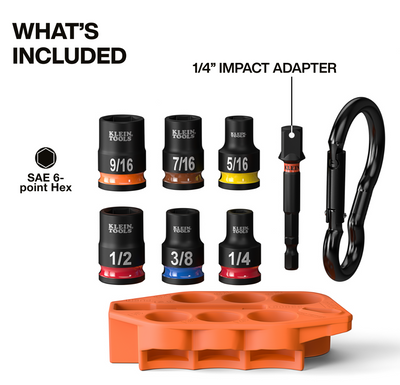 33808 Grab-And-Go Impact Socket Set, SAE, 7-Piece