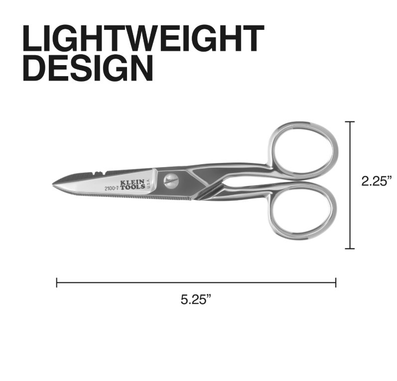 2100-7 Electrician's Scissors, Nickel Plated