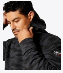 10062335 FR DURASTRETCH SMOKE HOODIE (BLACK JUNGLE CAMO)