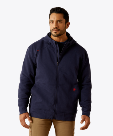 10062322 FR DuraStretch Heavyweight Fleece Full Zip Hoodie (NAVY)