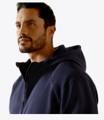 10062322 FR DuraStretch Heavyweight Fleece Full Zip Hoodie (NAVY)