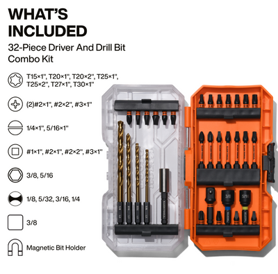 33811 Drill and Driver Bit Set, 32-Piece