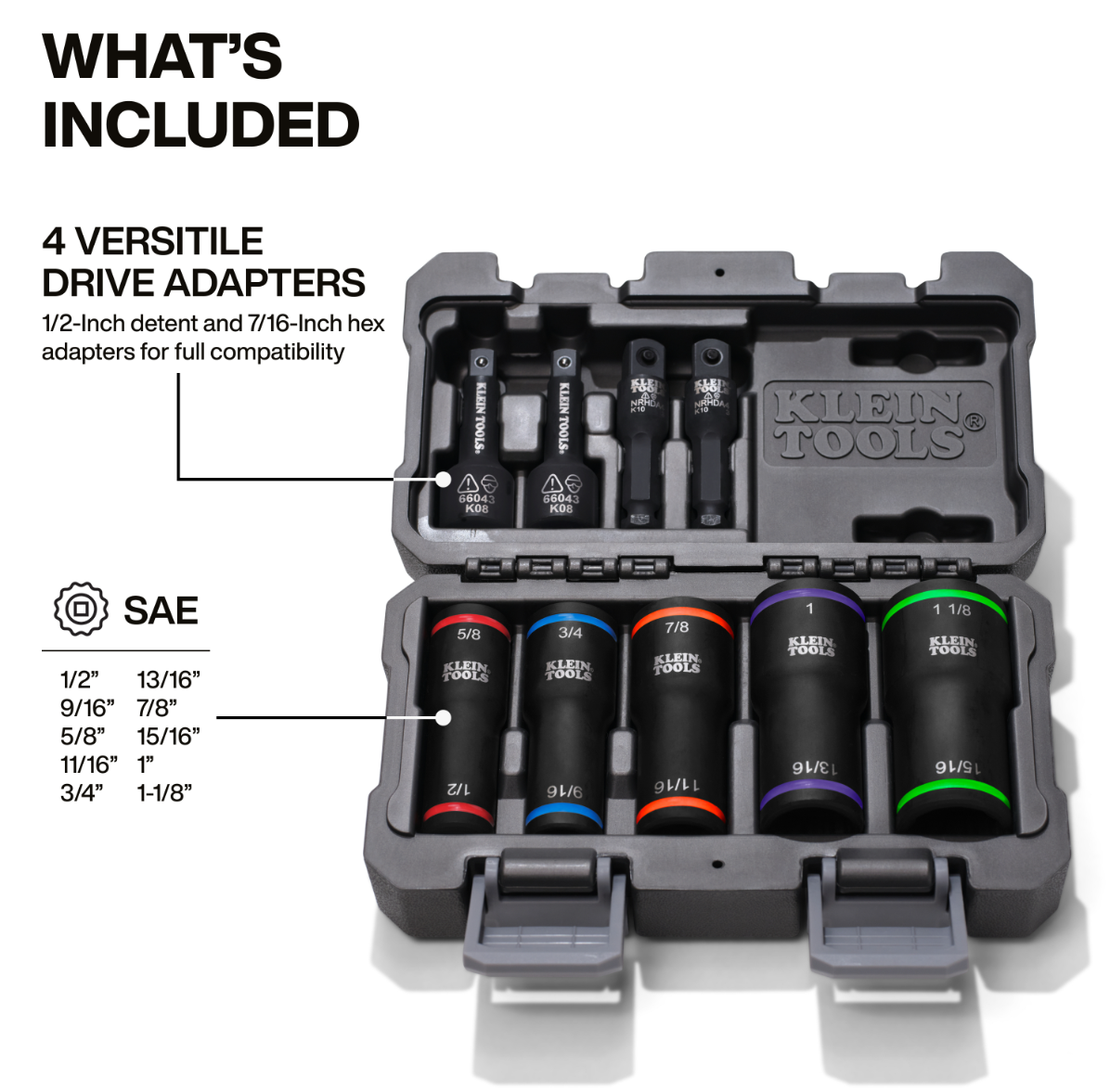 66055 2-in-1 Impact Flip Socket Set, 5-Piece