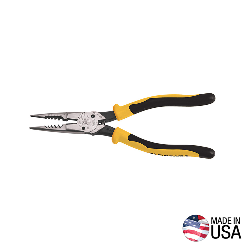 J206-8C - Pliers, All-Purpose Needle Nose, Spring Loaded, Cuts, Strips, 8.5-Inch