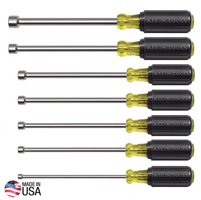 647M - Nut Driver Set, Magnetic Nut Drivers, 6-Inch Shafts, 7-Piece