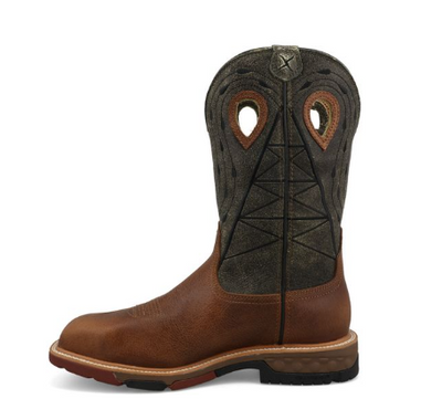 MXBNW11 12" WESTERN WORK BOOT LION & DARK OLIVE