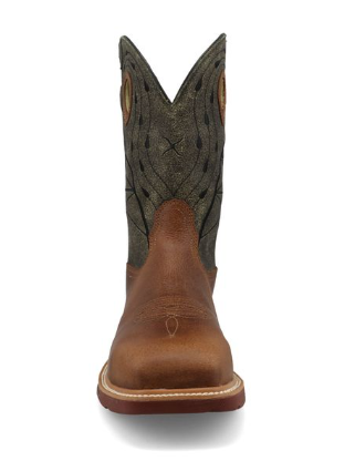 MXBNW11 12" WESTERN WORK BOOT LION & DARK OLIVE