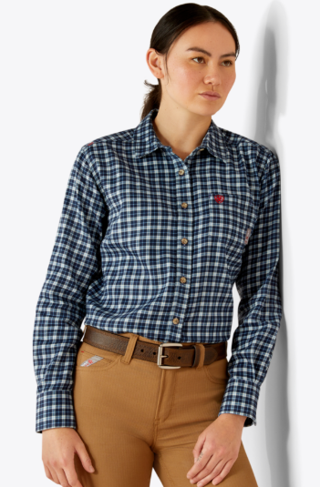 10054452- WMS FR ANGELES LS WOK SHRT MICRO CHECK