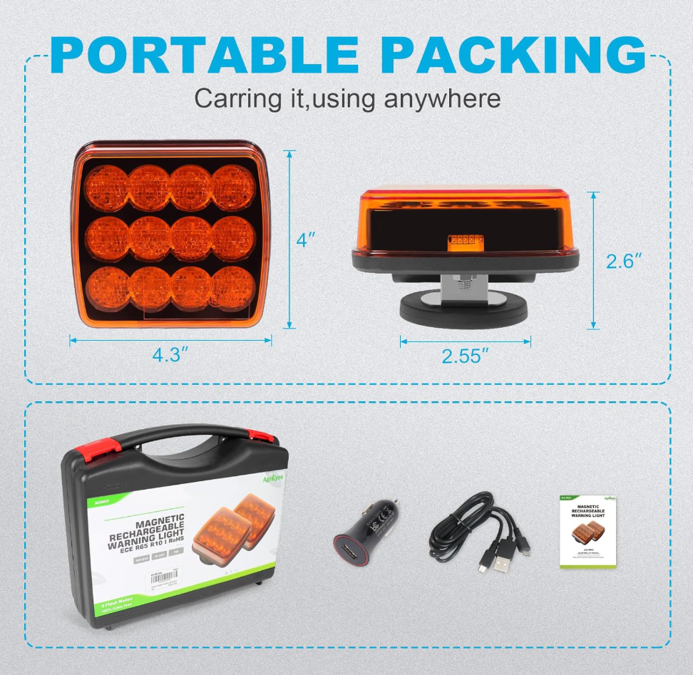 EMERGENCY LIGHTS ECE R65 AGW02A WIRELESS FLASHING LIGHTS