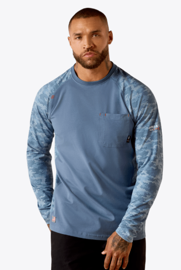 10071499 MNS FR AC STRETCH CAMO BASEBALL T-SHIRT