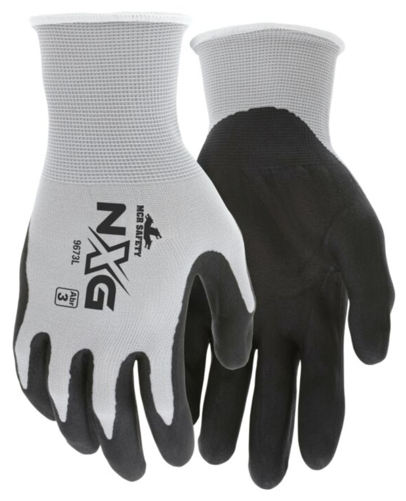 9673 MCR Safety NXG Foam Nitrile Dip Gloves