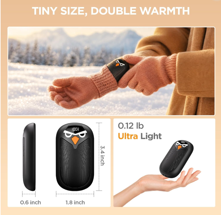 Hand Warmers Rechargeable 2 Pack with LED Display