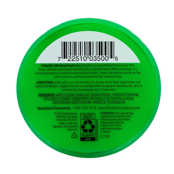 O'Keeffe's Working Hands Cream for Extreme Dryness, 3.4 oz