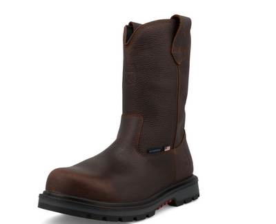 MDANW03  11" Work Pull On Boot Dark Brown