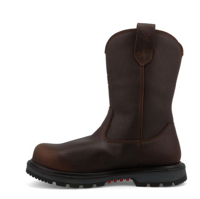 MDANW03  11" Work Pull On Boot Dark Brown