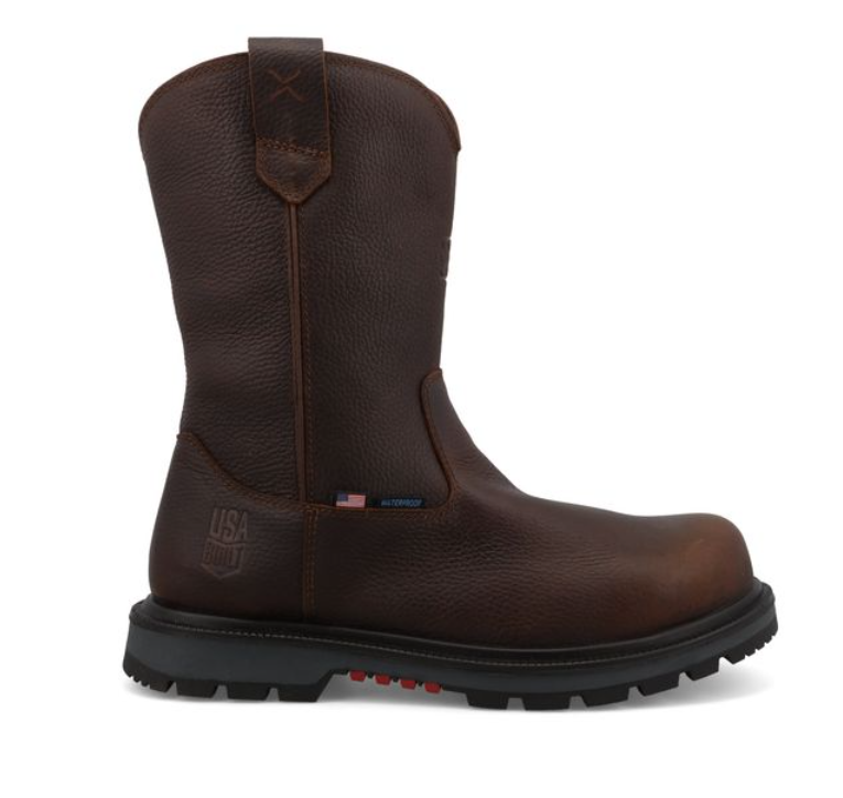 MDANW03  11" Work Pull On Boot Dark Brown