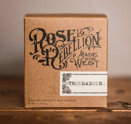 R. Rebellion TROUBADOUR 8OZ CANDLE