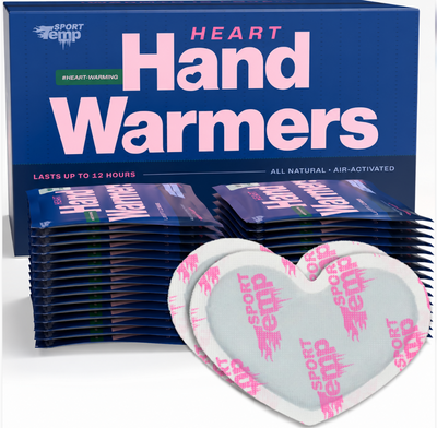 Heart Shape Hand Warmers - Up to 12 Hours of Heat, Super Long Lasting - Easy, All Natural - Air Activated, for Body & Hands - Odorless Hot Hand Warmer - Sport Temp