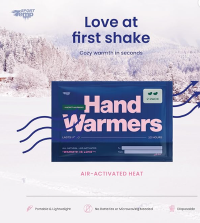 Heart Shape Hand Warmers - Up to 12 Hours of Heat, Super Long Lasting - Easy, All Natural - Air Activated, for Body & Hands - Odorless Hot Hand Warmer - Sport Temp