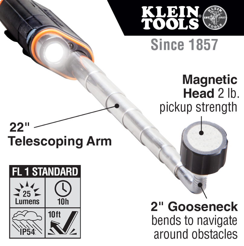 56027-TELESCOPING MAGNETIC LED LIGHT AND PICKUP TOOL