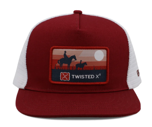 TWISTED X CAP PATCH CAP007 RED & WHITE