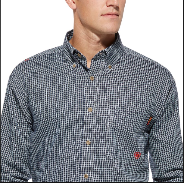 10013513-BLUE PLAID FR  WORK SHIRT