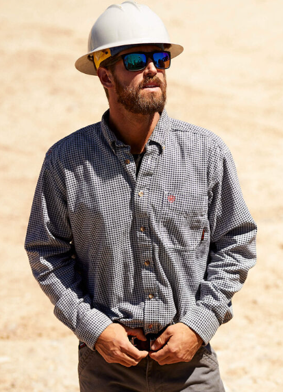 10013513-BLUE PLAID FR  WORK SHIRT