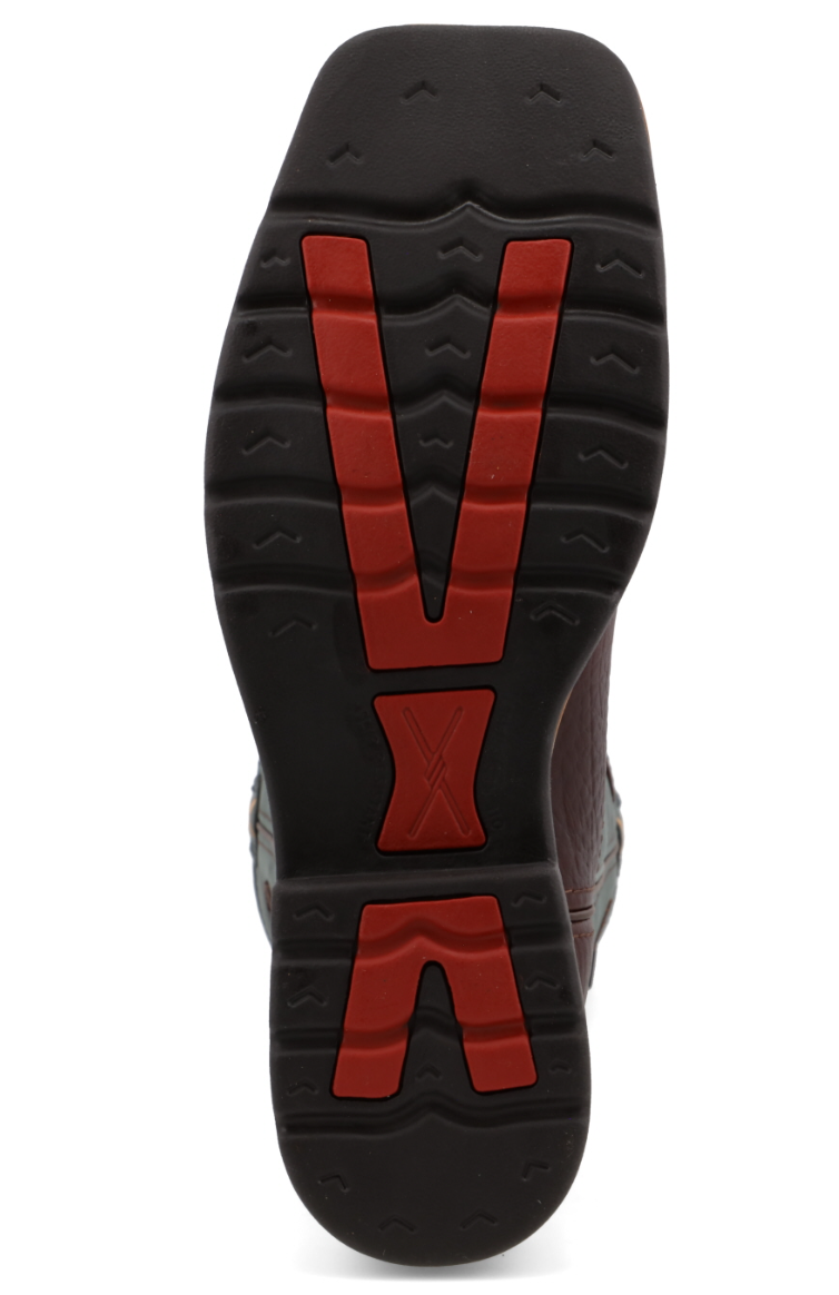 MLCS006-12" Western Work Boot Oiled Cognac & Blue