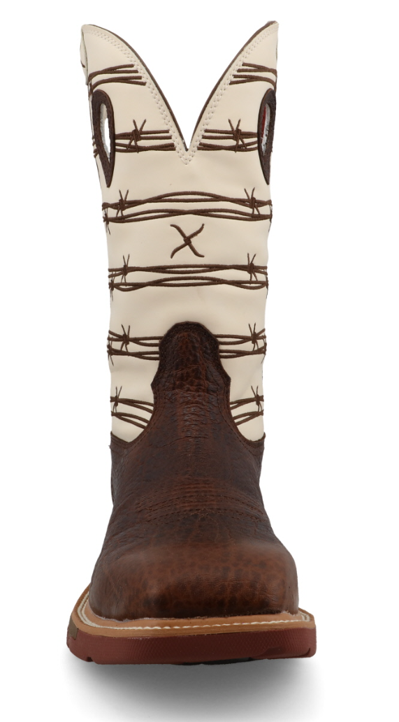 MXBA006-12" Western Work Boot Brown Elephant Print & Bone