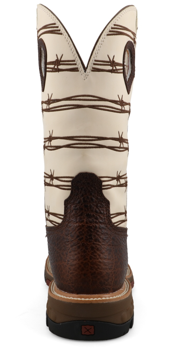 MXBA006-12" Western Work Boot Brown Elephant Print & Bone