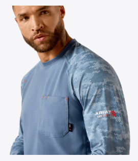 10071499 MNS FR AC STRETCH CAMO BASEBALL T-SHIRT