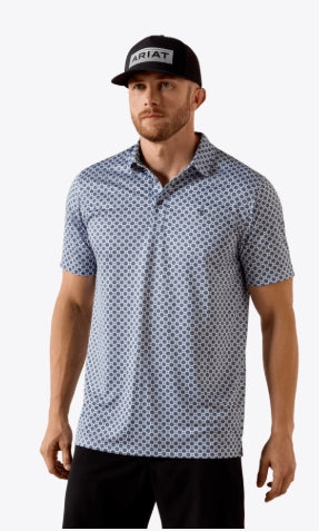ARIAT All Over Print Fitted Polo-10071093