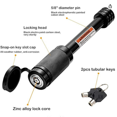 Trailer Hitch Receiver Pin Lock