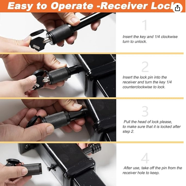 Trailer Hitch Receiver Pin Lock