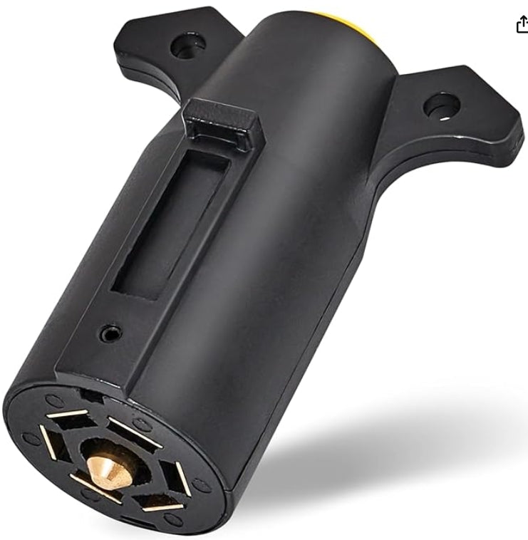 7 Way Round RV-Style Trailer Pin, Light Wiring Harness Connector