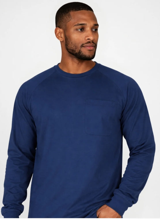 MFRCNT-LW Forge Fr Men's Crew Neck Light Weight Long Sleeve T-shirt- INDIGO