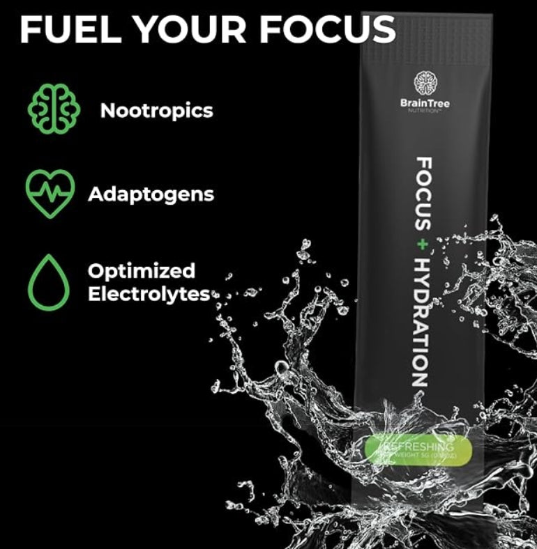 BrainTree Nutrition - Focus + Hydration - Electrolyte Drink Mix