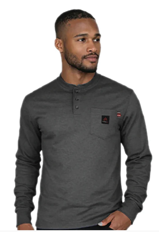 MFRHNLY004 Forge Fr Men's Crew Neck Light Weight Long Sleeve T-shirt-CHARCOAL GREY